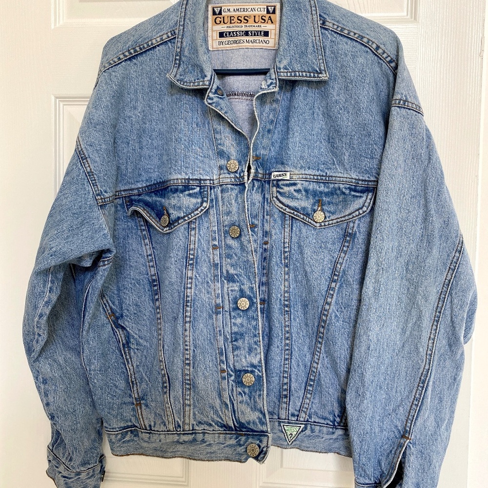 Men's GUESS USA - Georges Marciano Vintage Blue Jean Jacket Classic Cut Medium